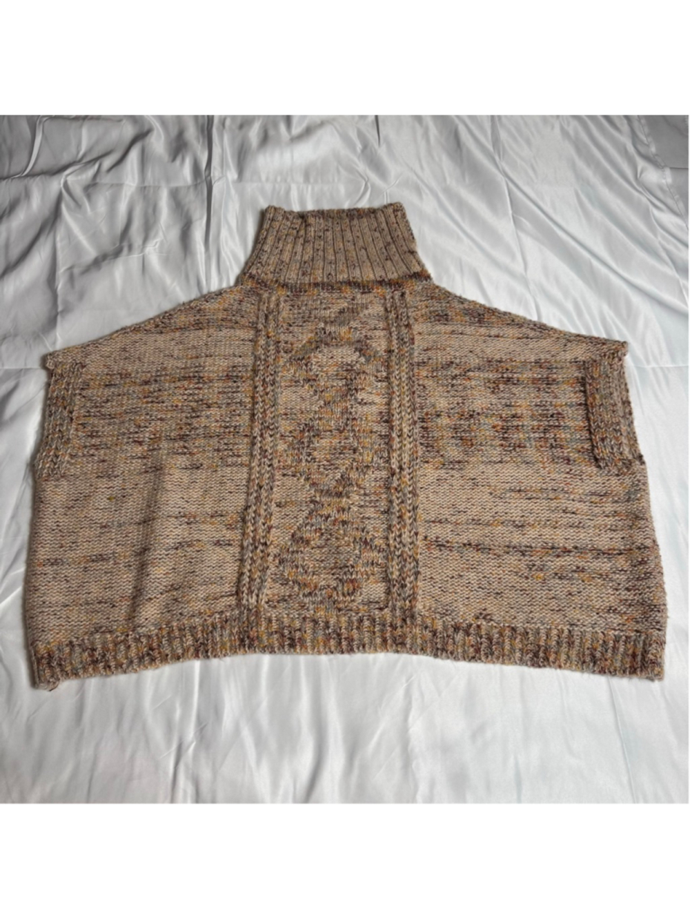 Women's World Market Beige Multicolor Turtleneck Sweater One Size